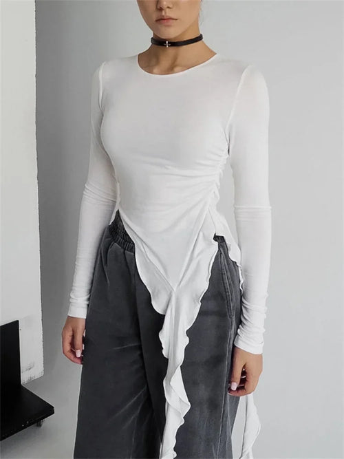 Pull T-shirt Slim Blanc