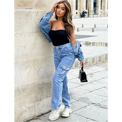 Pantalon cargo en jean
