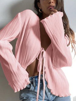 Haut cardigan à col en V
