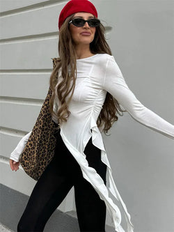 Pull T-shirt Slim Blanc