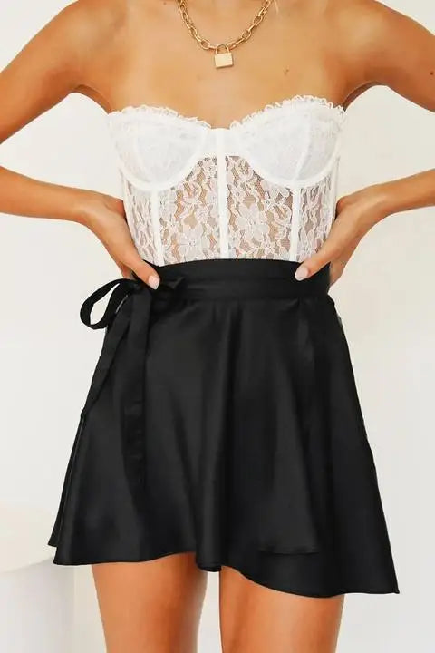 Soft Satin High Waist Skirt