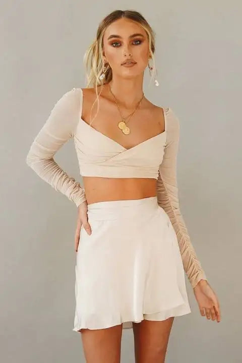 Soft Satin High Waist Skirt