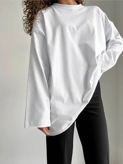 T-shirt ample surdimensionné à col rond 100 % coton
