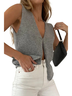 Pulls Gilet Sans Manches Col V