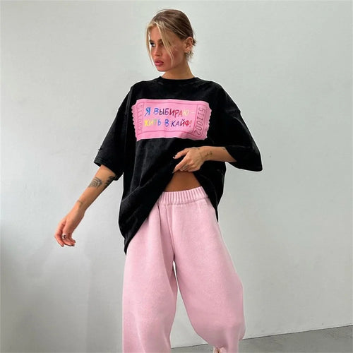 T-shirt graphique à manches courtes et col rond