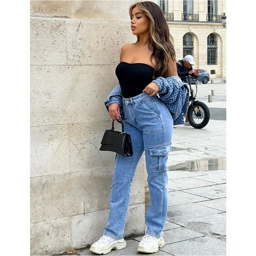 Pantalon cargo en jean