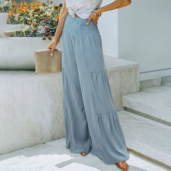 Pantalon large taille haute