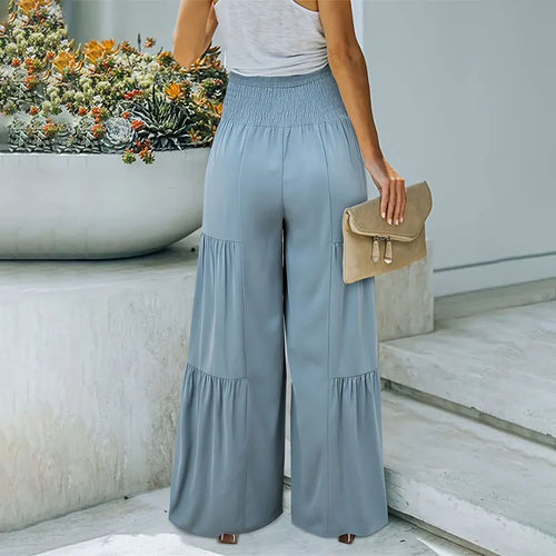 Pantalon large taille haute