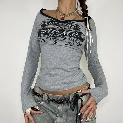 T-shirt col V manches longues