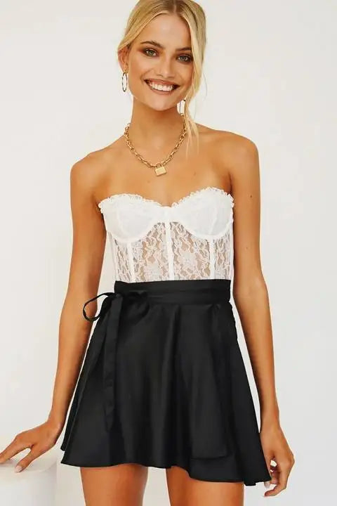 Soft Satin High Waist Skirt