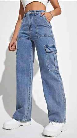 Pantalon cargo en jean
