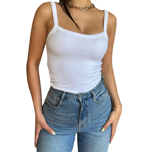 Haut court slim blanc décontracté